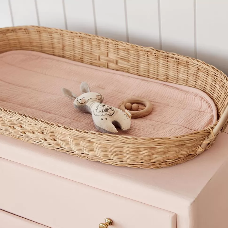 Olli Ella Nursery | Changing Baskets<Luxe Organic Cotton Liner - Rose