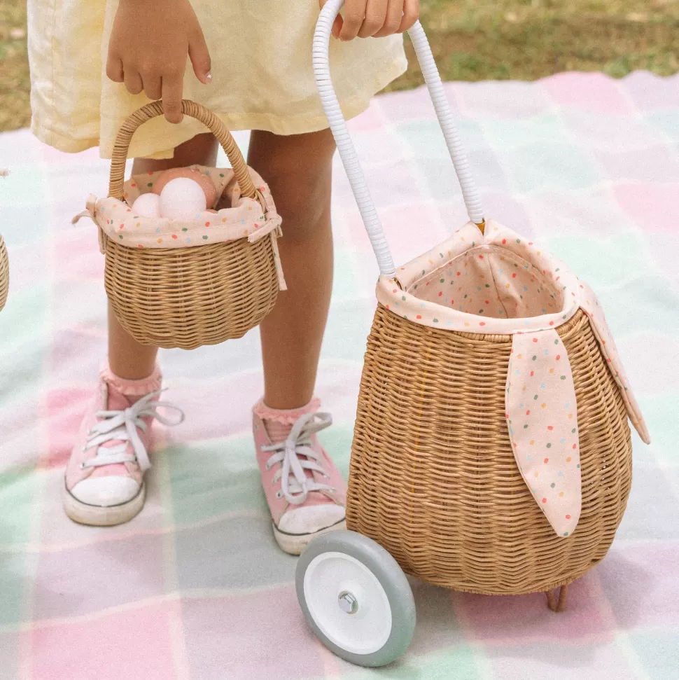 Kids Olli Ella Outdoor Play<Rattan Bunny Luggy with Lining - Gumdrop