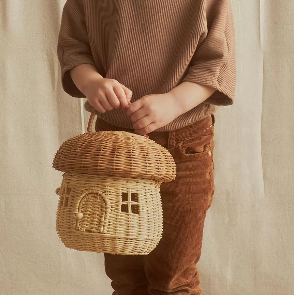 Kids Olli Ella Outdoor Play | For Storage<Rattan Mushroom Basket - Natural