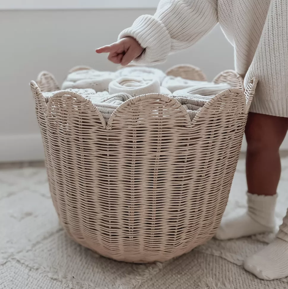 Kids Olli Ella For Storage | Nursery<Rattan Tulip Basket - Nude