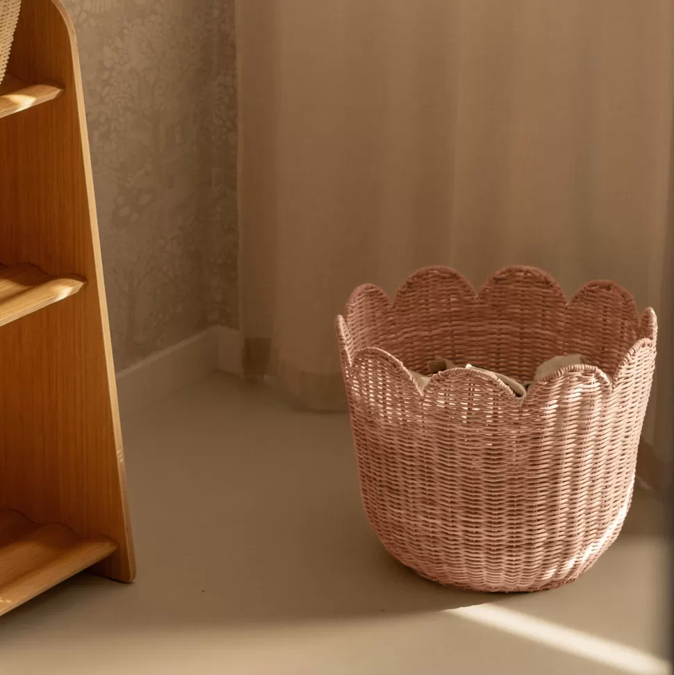 Olli Ella Nursery<Rattan Tulip Basket - Seashell Pink