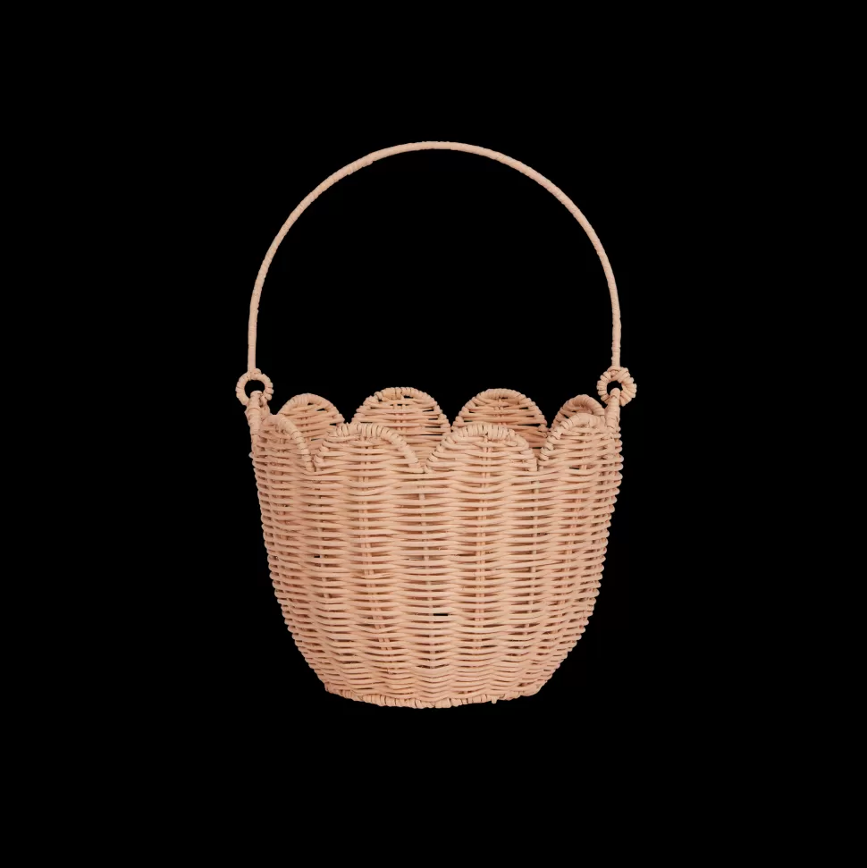 Olli Ella Nursery<Rattan Tulip Carry Basket - Seashell Pink